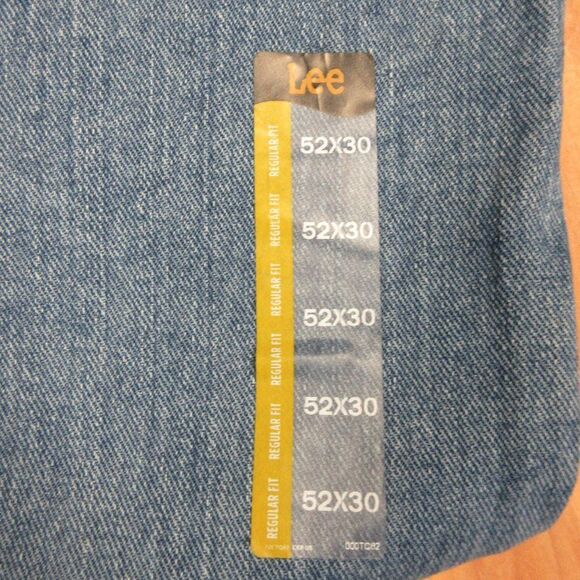 LEE Big & Tall Regular Fit‎ Straight Leg Denim Jeans Mens Size 52x30 Cotton NWT - Picture 7 of 11